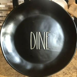 Rae Dunn Black DINE Dinner Plate NEW